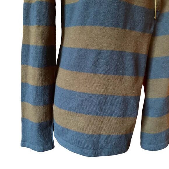 Lady Dutch - Striped Knit Hooded with cloth pin attach Cardigan Sweater XS - Picture 3 of 11